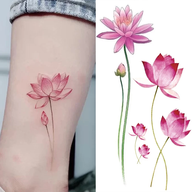 Tatuagem Temporária Feminina Fake Flor E Borboleta